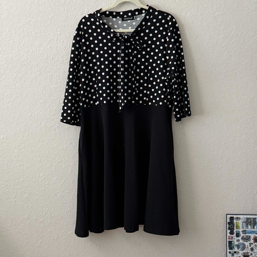 Black and white polka dot dress